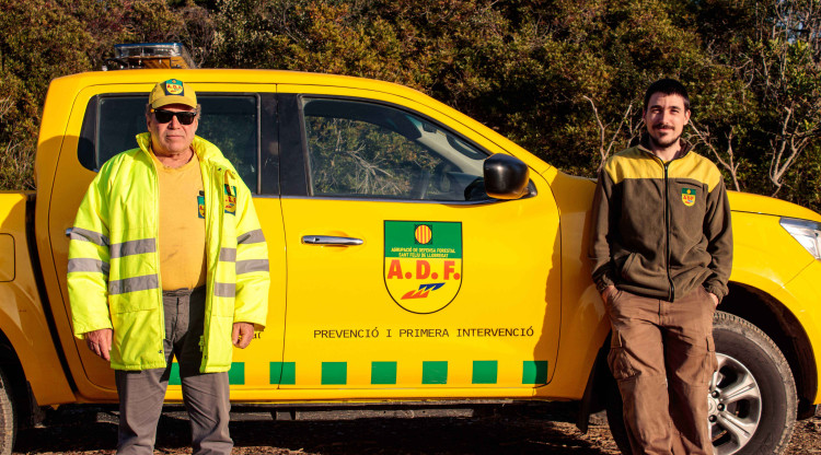 Joaquim Pahissa i Josep Menargues. President i coordinador operatiu de l’Agrupació de Defensa Forestal (ADF) de Sant Feliu / Foto: Guillem Mendoza