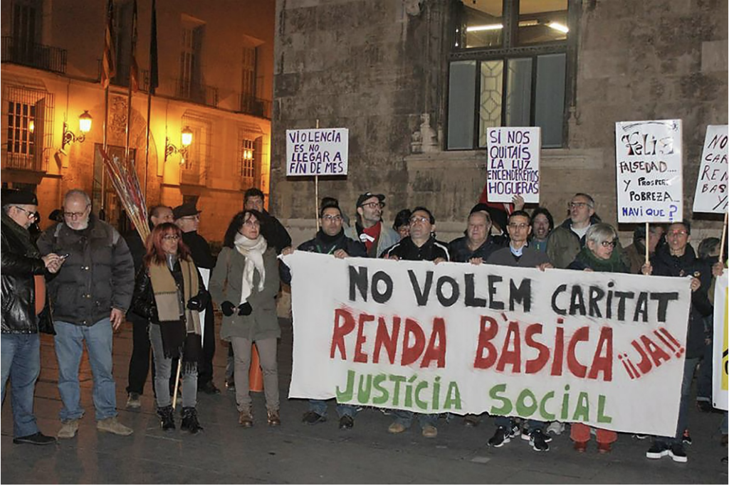 OpinióImaginar el futur sense por: què és la renda bàsica? Manifestació nadalenca per la renda bàsica / Fotografía: Directa
